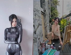 Baby NA mostra seus charmosos seios de quatro partes