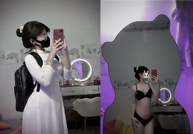 Gostaria de exibir seios grandes em trajes brancos
