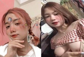 Tu Anh ficou online para mostrar as mercadorias com uma borboleta rosa molhada